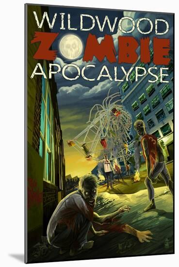 Wildwood, New Jersey - Zombie Apocalypse-Lantern Press-Mounted Art Print