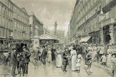 The " Graben", central square in downtown Vienna. In the background the plague column 1888.-Wilhelm Gause-Giclee Print