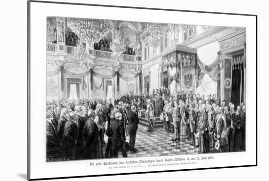 Wilhelm II and the Ministers at the Opening of the Reichstag (25 June 188), 1900-null-Mounted Giclee Print