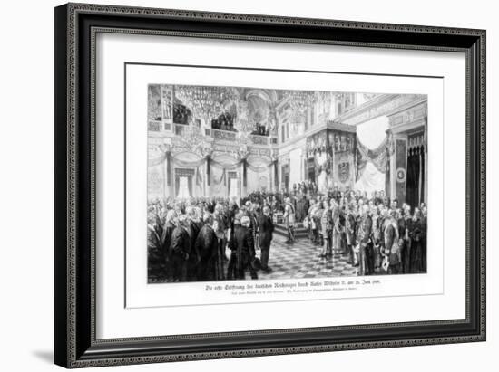 Wilhelm II and the Ministers at the Opening of the Reichstag (25 June 188), 1900-null-Framed Giclee Print