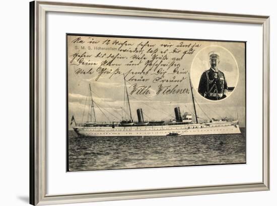 Wilhelm II, S.M.S Hohenzollern, Norddeutscher Lloyd-null-Framed Giclee Print