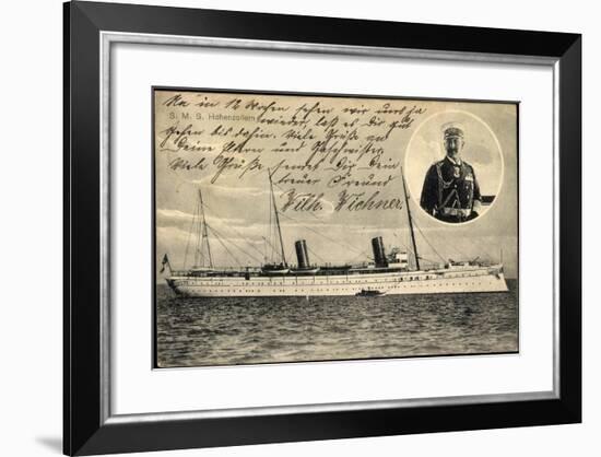 Wilhelm II, S.M.S Hohenzollern, Norddeutscher Lloyd-null-Framed Giclee Print