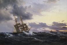 Sailing Vessels in a Stormy Sea, 1879-Wilhelm Melbye-Giclee Print