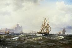 Sailing Vessels in a Stormy Sea, 1879-Wilhelm Melbye-Framed Premier Image Canvas