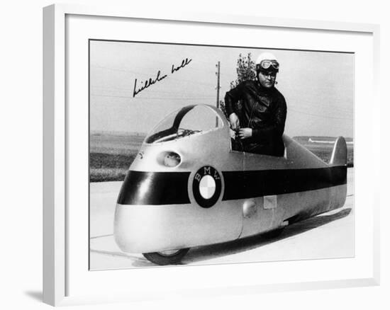 Wilhelm Noll on a 500cc Bmw Motorcycle, 1955-null-Framed Photographic Print