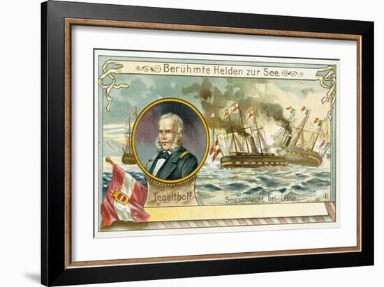 Wilhelm Von Tegetthof, Austrian Admiral, and the Battle of Lissa, 1866-null-Framed Giclee Print