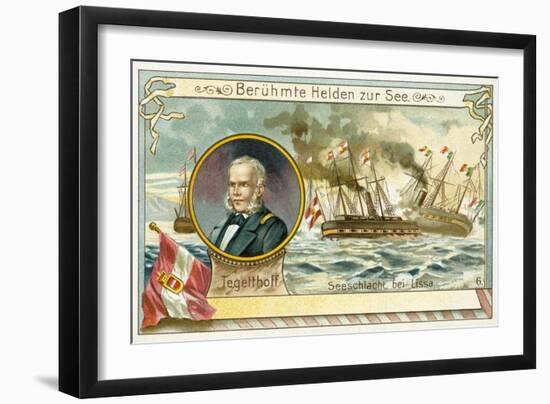 Wilhelm Von Tegetthof, Austrian Admiral, and the Battle of Lissa, 1866-null-Framed Giclee Print