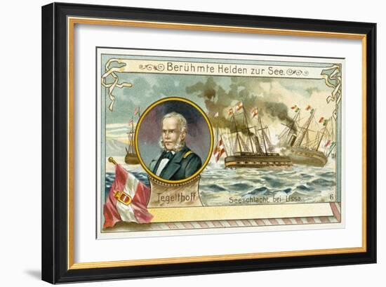 Wilhelm Von Tegetthof, Austrian Admiral, and the Battle of Lissa, 1866-null-Framed Giclee Print