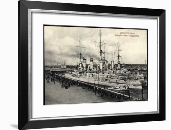 Wilhelmshaven, Einlaufen Eines Kriegsschiffes-null-Framed Giclee Print