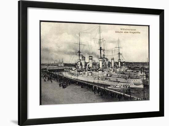 Wilhelmshaven, Einlaufen Eines Kriegsschiffes-null-Framed Giclee Print