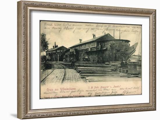 Wilhelmshaven, S.M. Hulk Bismarck Und Gazelle-null-Framed Giclee Print