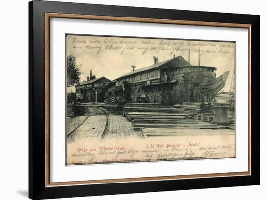 Wilhelmshaven, S.M. Hulk Bismarck Und Gazelle-null-Framed Giclee Print