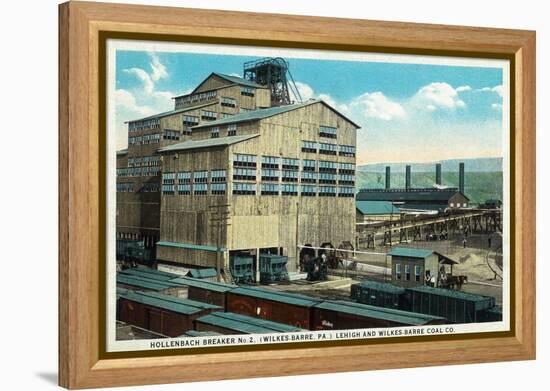 Wilkes-Barre, Pennsylvania - Trains at Lehigh and Wilkes-Barre Coal Company-Lantern Press-Framed Stretched Canvas