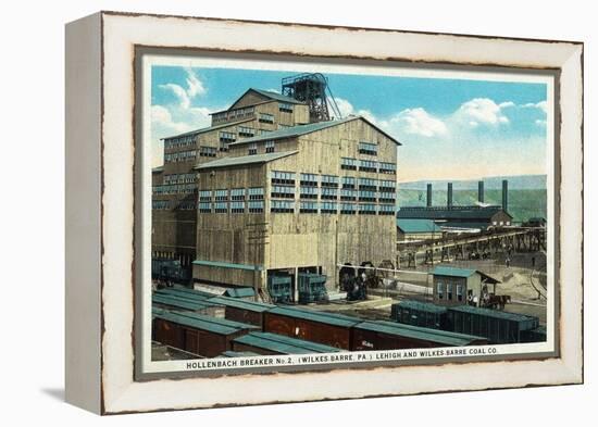 Wilkes-Barre, Pennsylvania - Trains at Lehigh and Wilkes-Barre Coal Company-Lantern Press-Framed Stretched Canvas