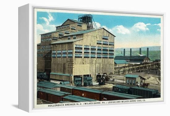 Wilkes-Barre, Pennsylvania - Trains at Lehigh and Wilkes-Barre Coal Company-Lantern Press-Framed Stretched Canvas