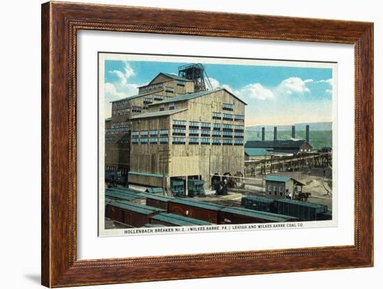 Wilkes-Barre, Pennsylvania - Trains at Lehigh and Wilkes-Barre Coal Company-Lantern Press-Framed Art Print