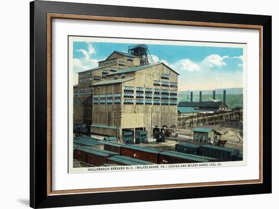 Wilkes-Barre, Pennsylvania - Trains at Lehigh and Wilkes-Barre Coal Company-Lantern Press-Framed Art Print