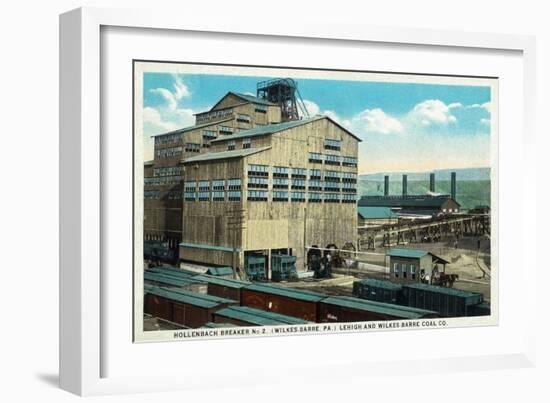 Wilkes-Barre, Pennsylvania - Trains at Lehigh and Wilkes-Barre Coal Company-Lantern Press-Framed Art Print