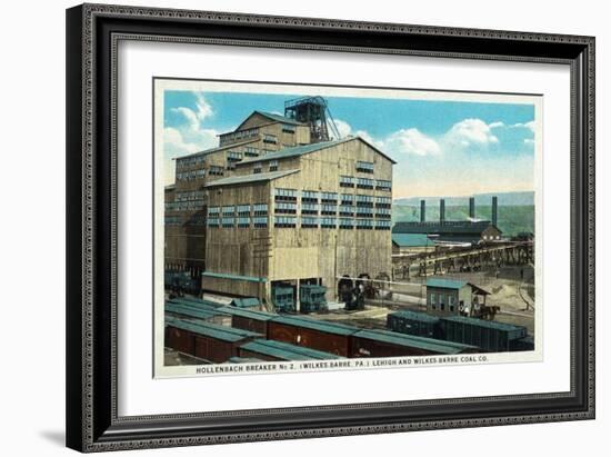 Wilkes-Barre, Pennsylvania - Trains at Lehigh and Wilkes-Barre Coal Company-Lantern Press-Framed Art Print