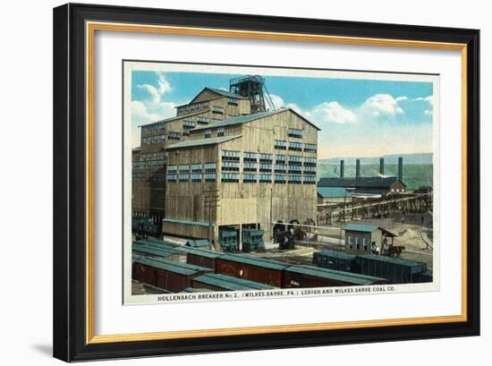 Wilkes-Barre, Pennsylvania - Trains at Lehigh and Wilkes-Barre Coal Company-Lantern Press-Framed Art Print