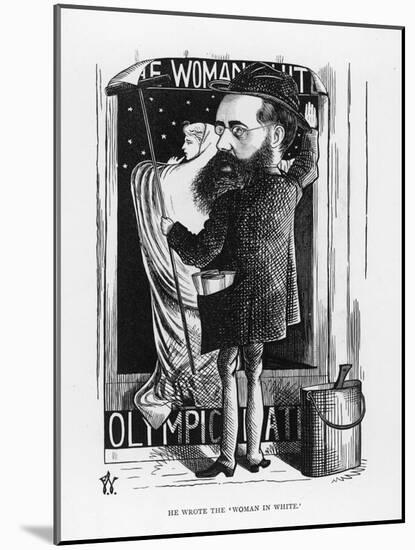 Wilkie Collins English Novelist: a Satire on His Popular Novel the Woman in White-F. Waddy-Mounted Art Print