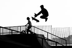 Jumping the Ramp with Skateboard-Will Rodrigues-Photographic Print