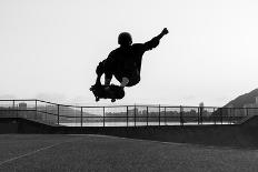 Skateboarder Jumping in a Bowl of a Skate Park-Will Rodrigues-Photographic Print