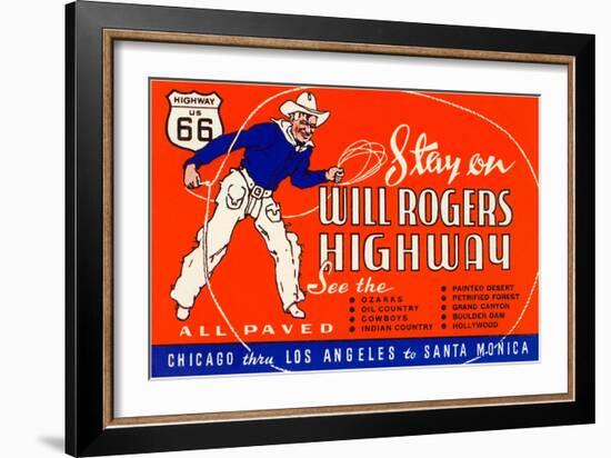 Will Rogers Highway, Route 66-null-Framed Art Print