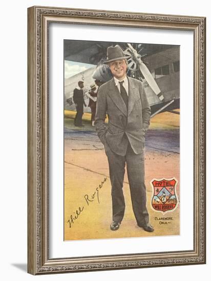 Will Rogers, Standing by Plane-null-Framed Art Print