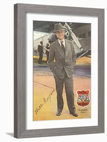 Will Rogers, Standing by Plane-null-Framed Art Print