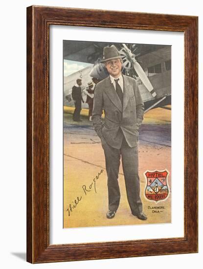 Will Rogers, Standing by Plane-null-Framed Art Print