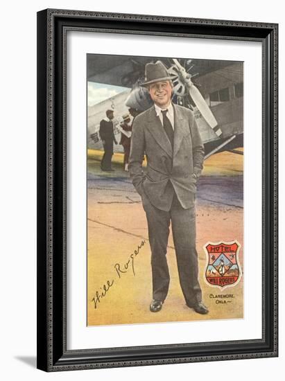 Will Rogers, Standing by Plane-null-Framed Art Print