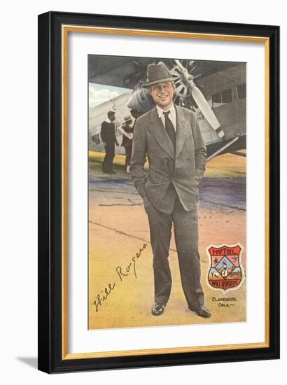 Will Rogers, Standing by Plane-null-Framed Art Print