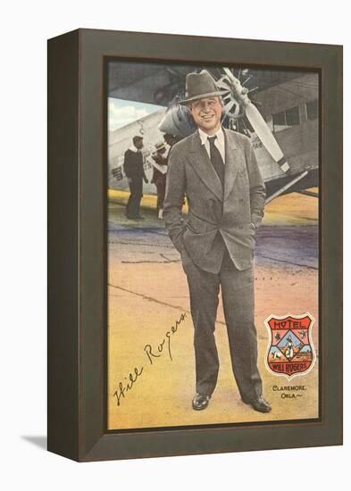 Will Rogers, Standing by Plane-null-Framed Stretched Canvas