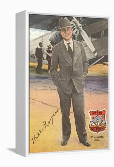 Will Rogers, Standing by Plane-null-Framed Stretched Canvas