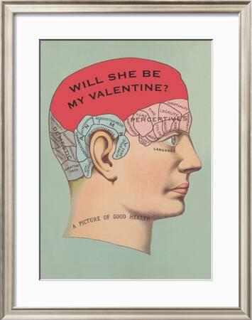 Will She Be My Valentine Phrenology Art Print Art Com