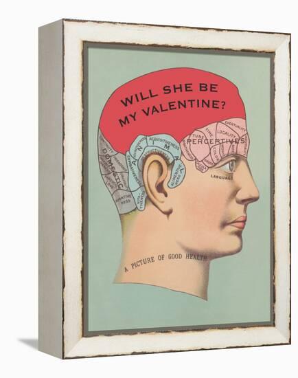 Will She Be My Valentine, Phrenology-null-Framed Stretched Canvas