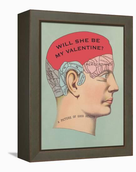 Will She Be My Valentine, Phrenology-null-Framed Stretched Canvas