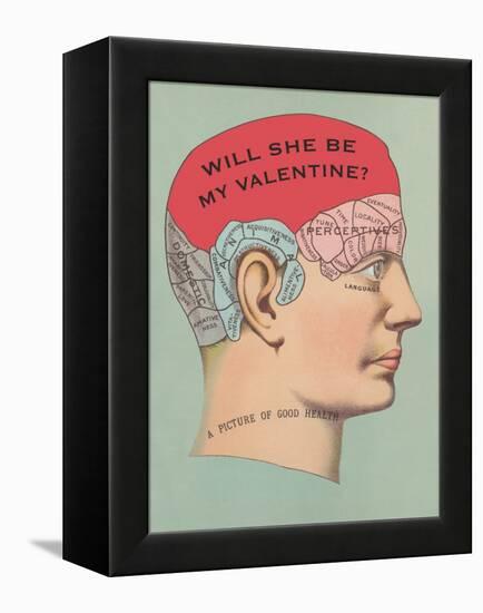 Will She Be My Valentine, Phrenology-null-Framed Stretched Canvas