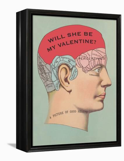 Will She Be My Valentine, Phrenology-null-Framed Stretched Canvas