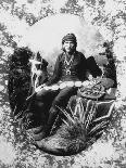 Native American Silversmith from Navajo Tribe Sitting with His Wares-Will Soule-Photographic Print