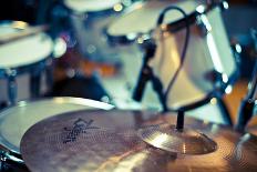 Close Up of Drum Kit with Cymbal and Tom Toms-Will Wilkinson-Framed Photographic Print