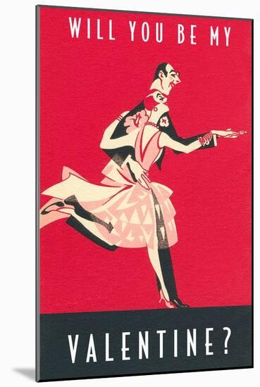 Will You Be My Valentine, Dancing Couple-null-Mounted Art Print