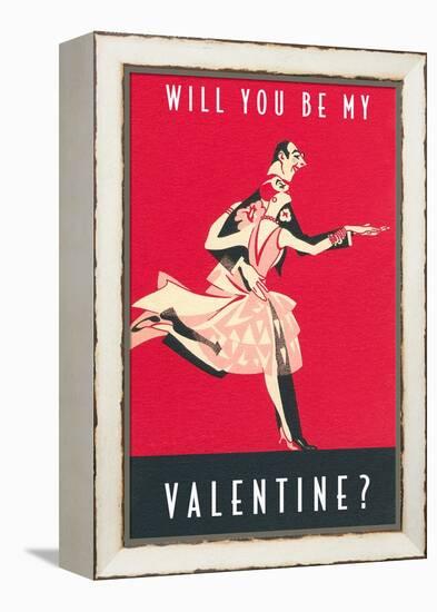 Will You Be My Valentine, Dancing Couple-null-Framed Stretched Canvas