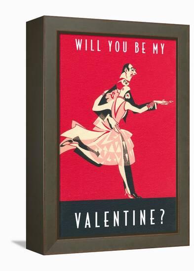 Will You Be My Valentine, Dancing Couple-null-Framed Stretched Canvas