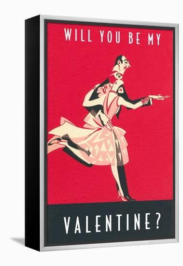 Will You Be My Valentine, Dancing Couple-null-Framed Stretched Canvas