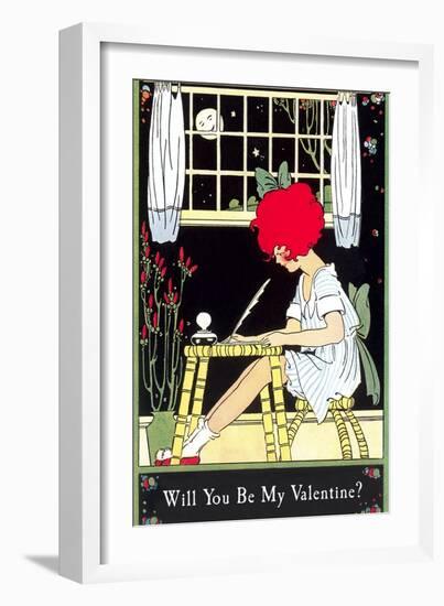 Will You Be My Valentine, Little Redhead-null-Framed Art Print