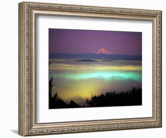 Willamette River Valley in a Fog Cover, Portland, Oregon, USA-Janis Miglavs-Framed Photographic Print