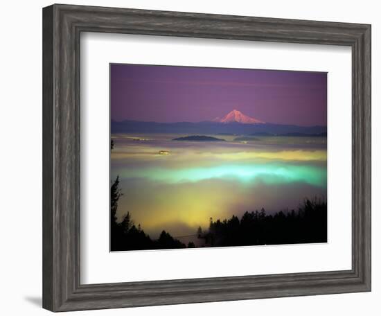 Willamette River Valley in a Fog Cover, Portland, Oregon, USA-Janis Miglavs-Framed Photographic Print