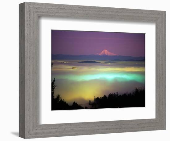 Willamette River Valley in a Fog Cover, Portland, Oregon, USA-Janis Miglavs-Framed Photographic Print